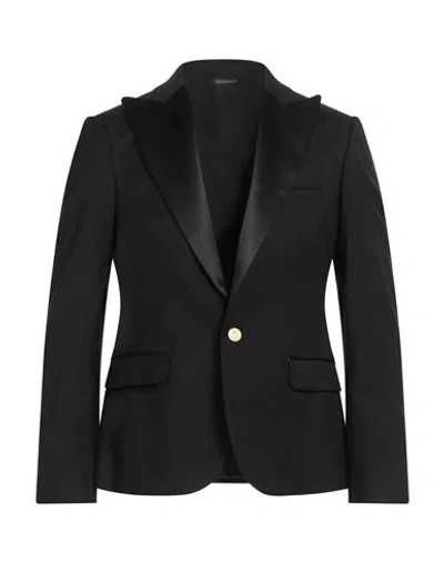 Daniele Alessandrini Man Blazer Black Size 38 Polyester, Viscose, Elastane, Cotton In Blue