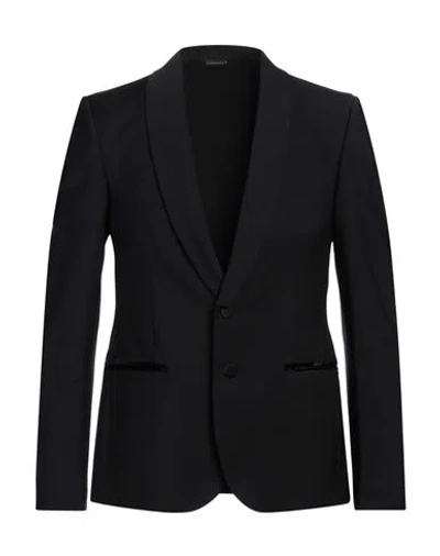 Daniele Alessandrini Man Blazer Black Size 42 Wool, Polyester, Elastane, Cotton