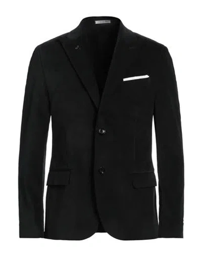Daniele Alessandrini Man Blazer Black Size 44 Cotton, Elastane