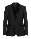 Daniele Alessandrini Man Blazer Black Size 44 Wool, Polyester, Elastane In Black