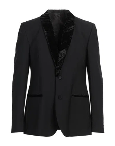 Daniele Alessandrini Man Blazer Black Size 44 Wool, Polyester, Elastane