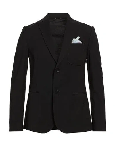 Daniele Alessandrini Man Blazer Black Size 46 Polyester, Viscose, Elastane