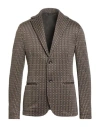 Daniele Alessandrini Man Blazer Brown Size 38 Polyester, Polyamide, Elastane In Brown
