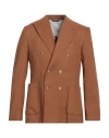 Daniele Alessandrini Man Blazer Brown Size 40 Linen, Viscose In Brown