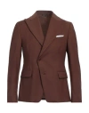 Daniele Alessandrini Man Blazer Brown Size 40 Polyester, Viscose, Elastane