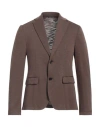 Daniele Alessandrini Man Blazer Brown Size 42 Polyester, Viscose, Elastane In Brown