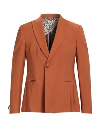 Daniele Alessandrini Man Blazer Camel Size 38 Viscose, Polyester In Brown