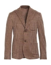 DANIELE ALESSANDRINI DANIELE ALESSANDRINI MAN BLAZER CAMEL SIZE 42 POLYESTER, ELASTANE