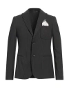 DANIELE ALESSANDRINI DANIELE ALESSANDRINI MAN BLAZER CHARCOAL SIZE 38 POLYESTER, VISCOSE, ELASTANE