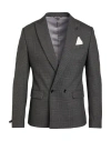 DANIELE ALESSANDRINI DANIELE ALESSANDRINI MAN BLAZER CHARCOAL SIZE 38 POLYESTER, VISCOSE, ELASTANE