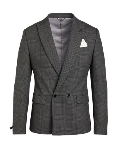 Daniele Alessandrini Man Blazer Charcoal Size 38 Polyester, Viscose, Elastane In Grey