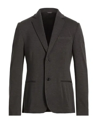 Daniele Alessandrini Man Blazer Charcoal Size Xxl Polyester, Viscose, Elastane In Brown
