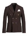 Daniele Alessandrini Man Blazer Chocolate Brown Size 42 Polyester, Viscose, Elastane