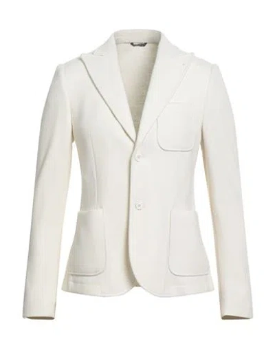 DANIELE ALESSANDRINI DANIELE ALESSANDRINI MAN BLAZER CREAM SIZE 44 POLYESTER, ACRYLIC, VISCOSE