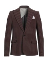 Daniele Alessandrini Man Blazer Dark Brown Size 38 Linen, Viscose In Brown