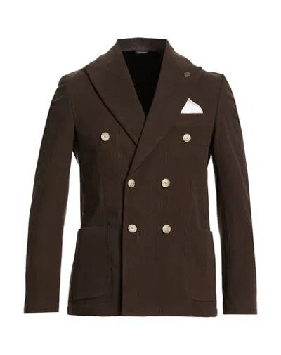 Daniele Alessandrini Man Blazer Dark Brown Size 38 Polyester