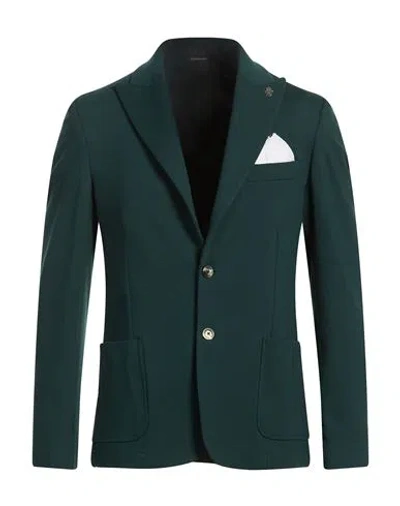 Daniele Alessandrini Man Blazer Dark Green Size 34 Rayon, Polyamide, Elastane In Purple