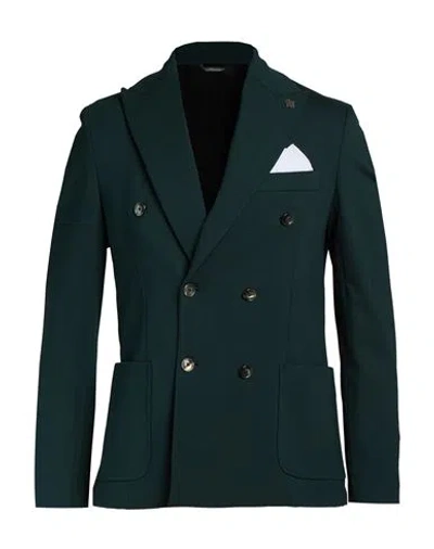 Daniele Alessandrini Man Blazer Dark Green Size 36 Rayon, Polyamide, Elastane