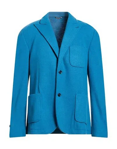 Daniele Alessandrini Man Blazer Deep Teal Size 44 Polyester, Acrylic, Viscose In Blue