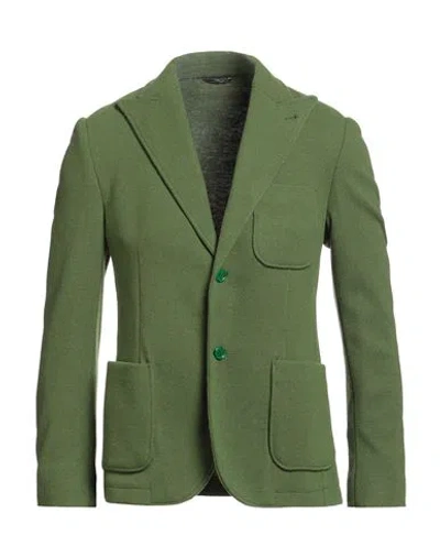 Daniele Alessandrini Man Blazer Green Size 38 Polyester, Acrylic, Viscose