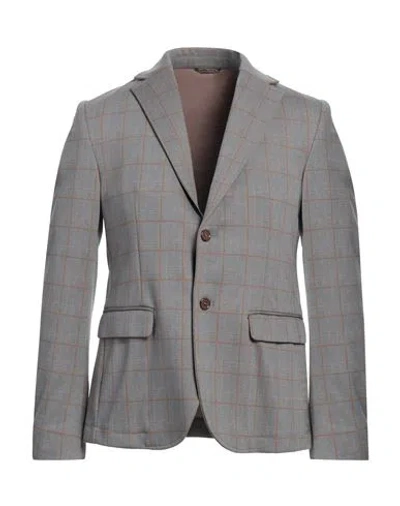 Daniele Alessandrini Man Blazer Grey Size 38 Polyester, Viscose, Elastane In Gray