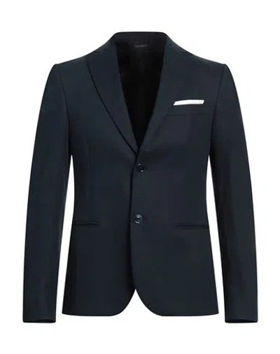 Daniele Alessandrini Man Blazer Midnight Blue Size 36 Cotton, Elastane