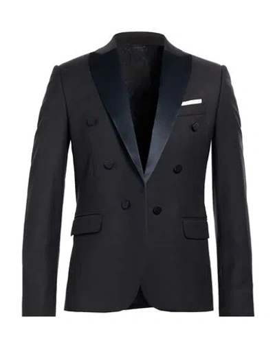 Daniele Alessandrini Man Blazer Midnight Blue Size 42 Polyester, Viscose, Elastane