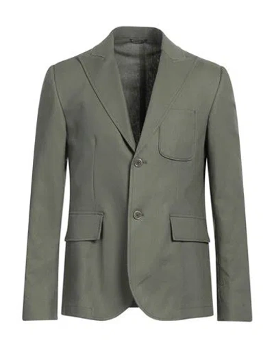 Daniele Alessandrini Man Blazer Military Green Size 40 Linen, Cotton