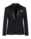 Daniele Alessandrini Man Blazer Navy Size 38 Polyester, Viscose, Elastane In Black
