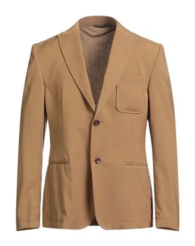 DANIELE ALESSANDRINI DANIELE ALESSANDRINI MAN BLAZER SAND SIZE 44 POLYESTER, VISCOSE, ELASTANE