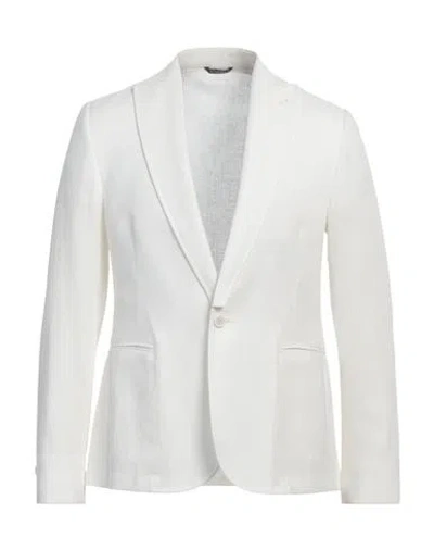 Daniele Alessandrini Man Blazer White Size 38 Linen, Viscose