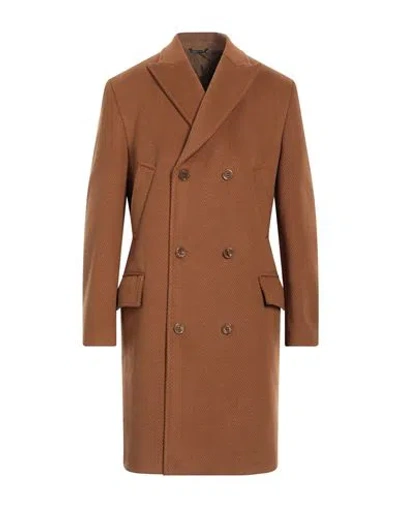 Daniele Alessandrini Man Coat Brown Size 42 Polyester
