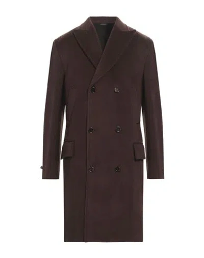 Daniele Alessandrini Man Coat Dark Brown Size 42 Polyester