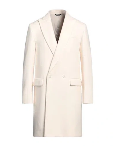 Daniele Alessandrini Man Coat Ivory Size 40 Polyester In Neutral