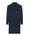 Daniele Alessandrini Man Coat Navy Blue Size 42 Polyester In Navy Blue