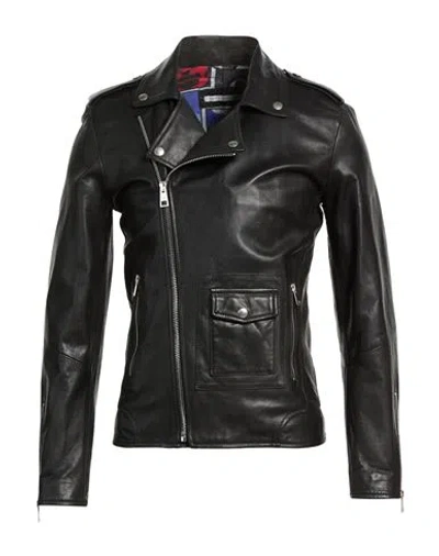 Daniele Alessandrini Man Jacket Black Size 40 Leather