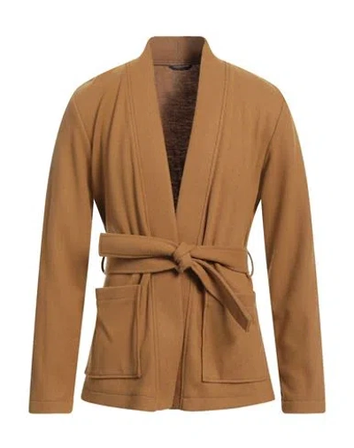 Daniele Alessandrini Man Jacket Camel Size 38 Polyester, Acrylic, Viscose In Brown