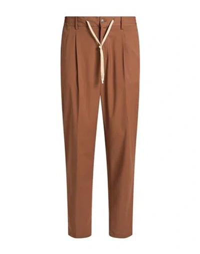 Daniele Alessandrini Man Pants Brown Size 28 Polyester, Viscose, Elastane