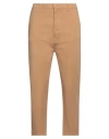 Daniele Alessandrini Man Pants Camel Size 32 Cotton, Lycra In Beige