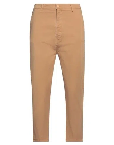 Daniele Alessandrini Man Pants Camel Size 32 Cotton, Lycra In Beige
