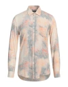 Daniele Alessandrini Man Shirt Apricot Size Xl Viscose In Orange