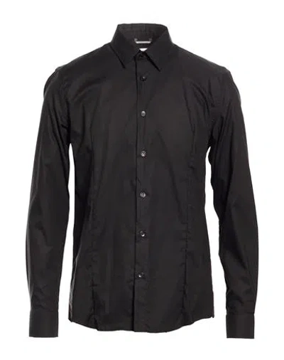 Daniele Alessandrini Man Shirt Black Size 16 Cotton, Polyamide, Elastane