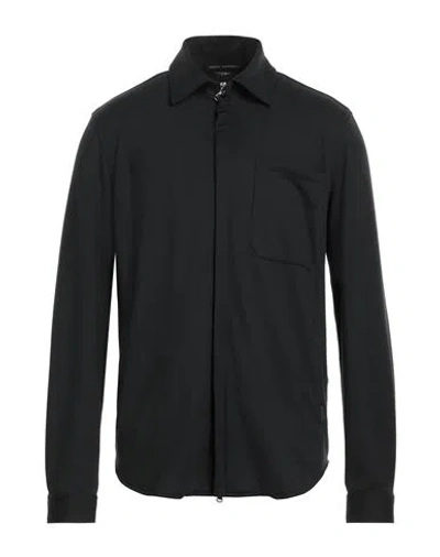 Daniele Alessandrini Man Shirt Black Size S Polyester, Viscose, Elastane