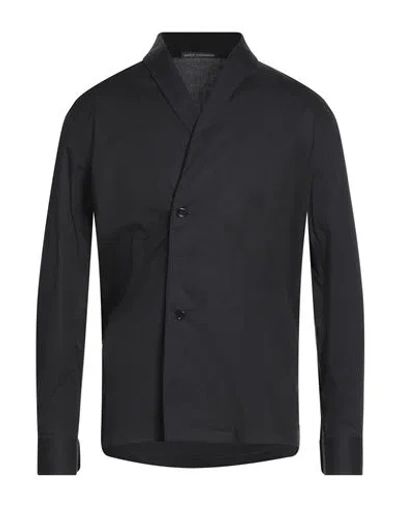 Daniele Alessandrini Man Shirt Black Size Xl Cotton, Elastane In Gray