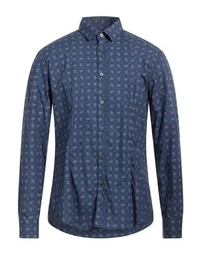 Daniele Alessandrini Man Shirt Blue Size 17 Cotton