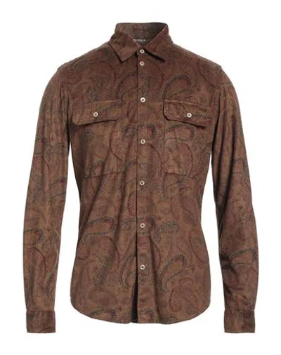 Daniele Alessandrini Man Shirt Brown Size M Polyester