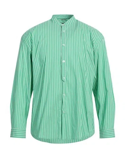 Daniele Alessandrini Man Shirt Green Size M Cotton, Polyamide, Elastane