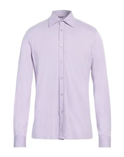 Daniele Alessandrini Man Shirt Lilac Size M Polyester, Cotton In Purple
