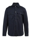 Daniele Alessandrini Man Shirt Midnight Blue Size L Cotton In Blue