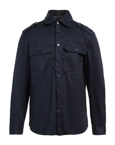 Daniele Alessandrini Man Shirt Midnight Blue Size L Cotton